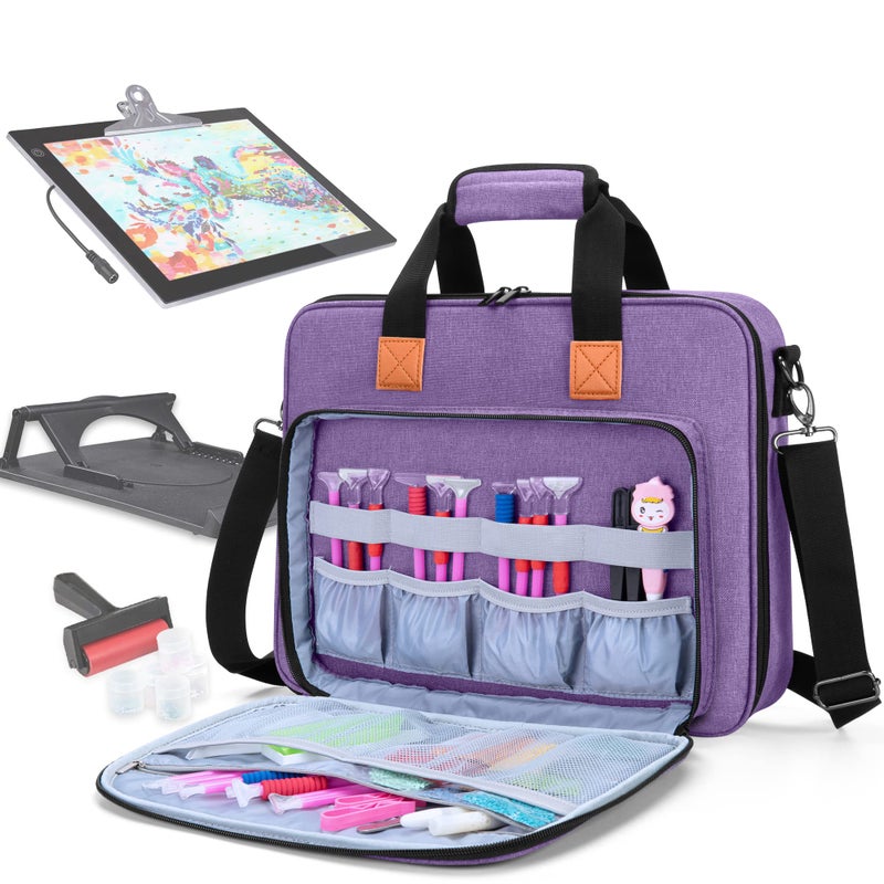 LUXJA Carrying Bag for A4 Light Pad and Diamond Painting Tools, Protective Case for Diamond Painting Light Box and Accessories (Fits for A4 Light Pad), Purple (Bag Only) - Image 1
